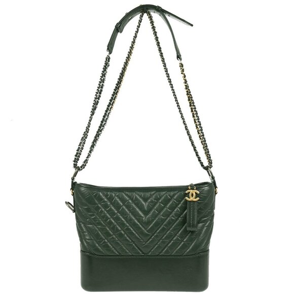 Chanel Green Calfskin Lambskin Medium Gabrielle Shoulder Bag 165557 - Picture 1 of 11